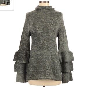 Knox Rose Colorful Marled Knit Sweater Women's Small S Neutral Layered Sleeves